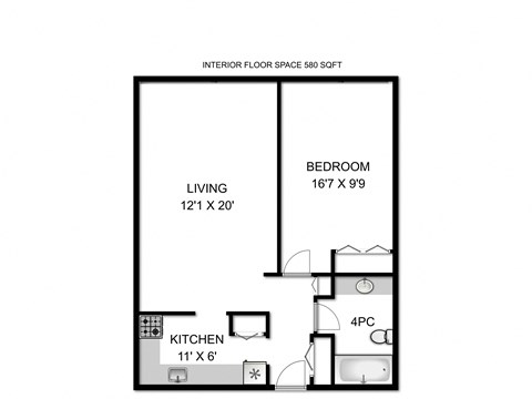 a floor plan of a bedroom apartment